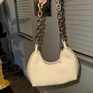 Forever 21 faux croc leather shoulder bag